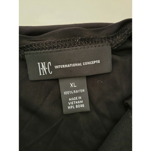 I.N.C Womens Blouse Black Tier Ruffle Short Sleeve Layered Size XL - Picture 6 of 6